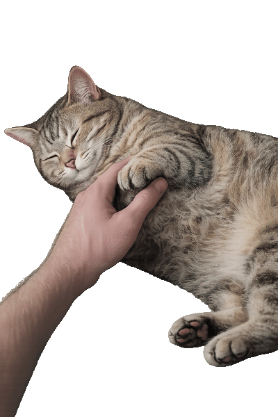 Showing where to find a cat's heartbeat